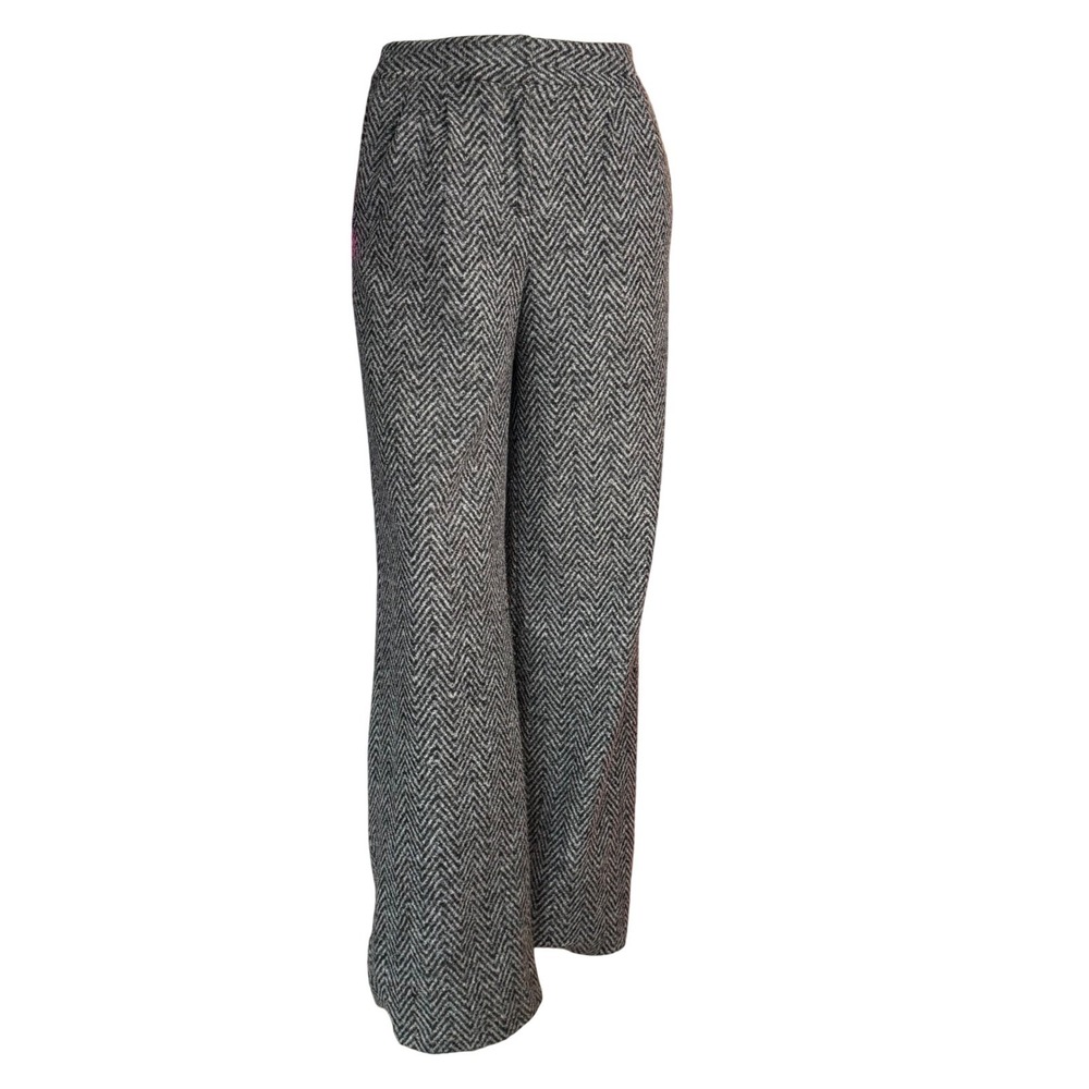 Vintage 90's EXPRESS Herringbone Wide Leg Trousers Office Siren Dark Academia 2R